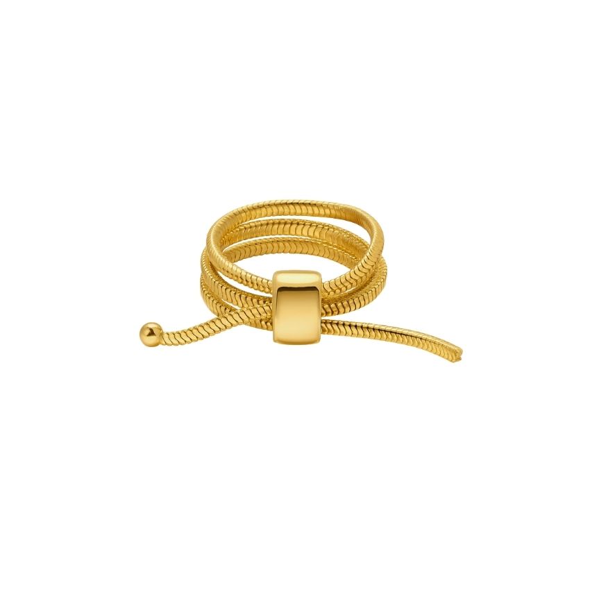 Minimalist Gold Ring for Women Adjustable Chain Design Brass Jewelry Wholesale